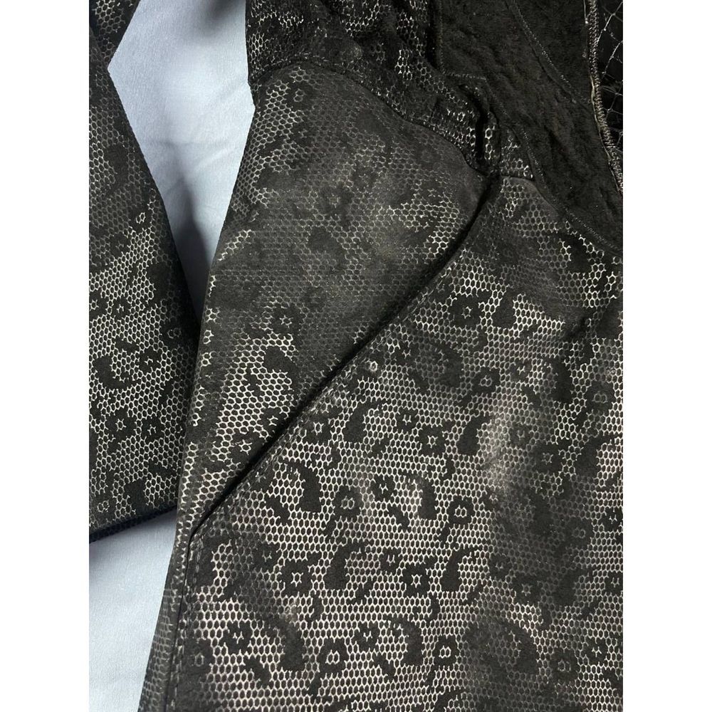 Vintage UDO Women's Animal Print Genuine Leather Blazer Jacket Black Size 38 - Picture 6 of 9
